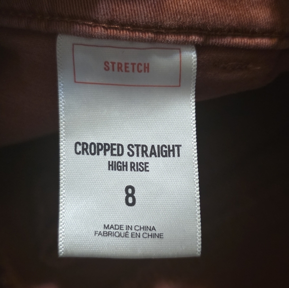 Express High Rise Cropped Straight Pants Rust Size 8 - Picture 10 of 12